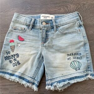 Abercrombie Kids Light Blue Embroidered Shorts